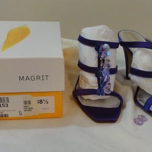 MAGRIT RAI STRAPPY SLIDE HEELED SANDAL PURPLE